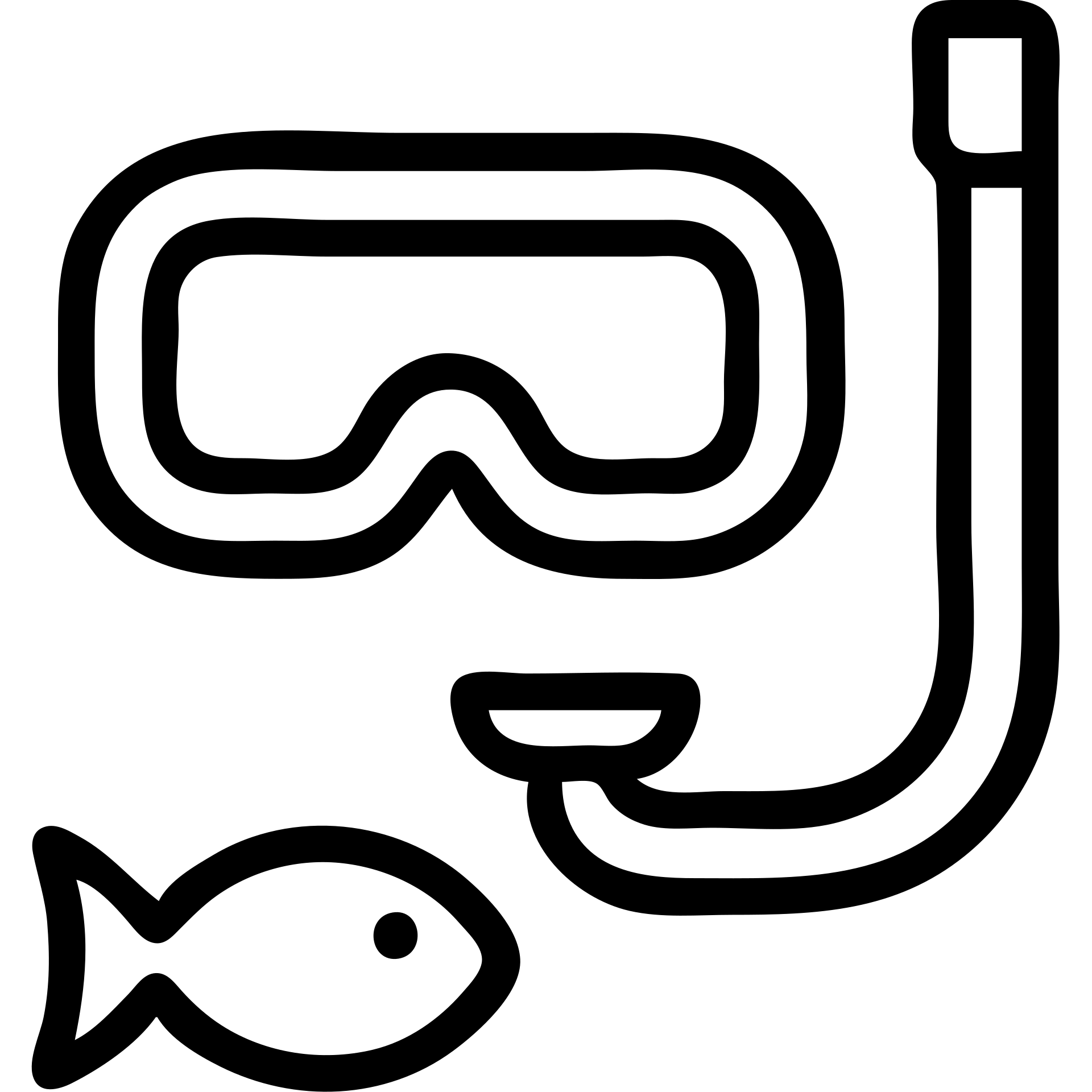 snorkel and mask outlined icon, fish swimming nearby, clean lines emoji