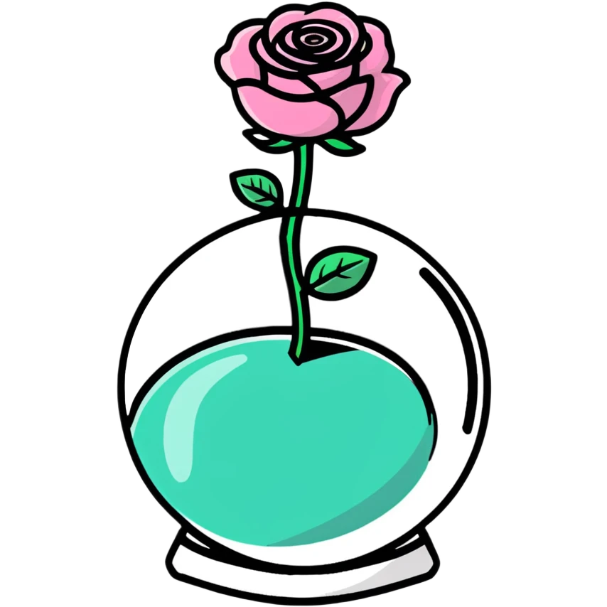 Black rose in a glass sphere emoji