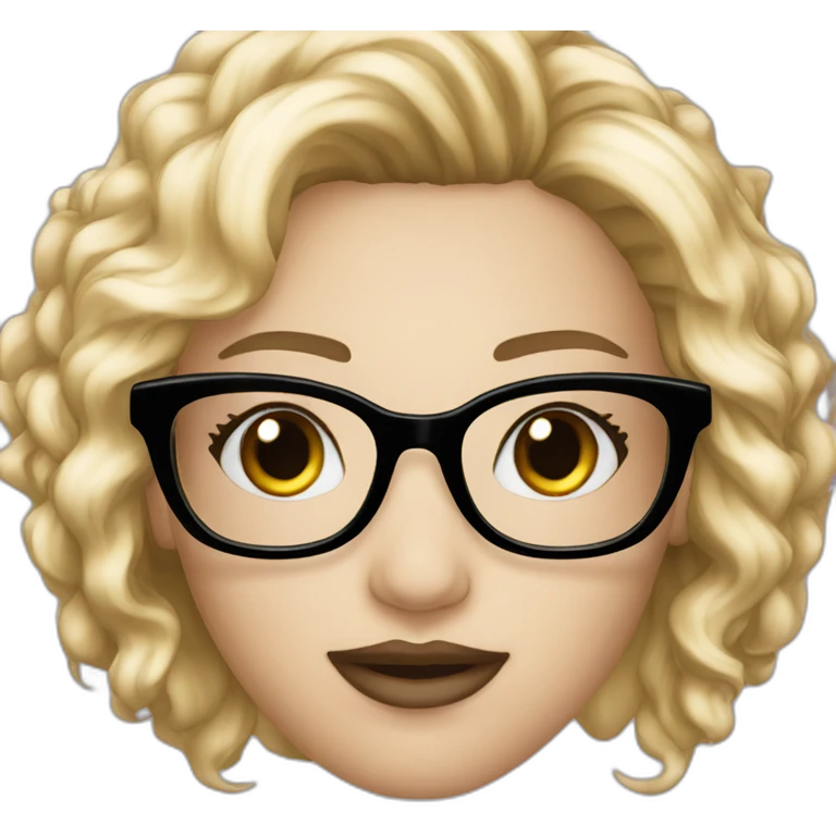 Beauty singer glasses with black eyes emoji