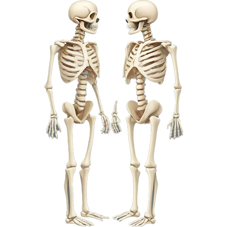 Human anatomy showing human bones full body emoji