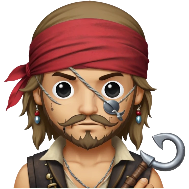 pirate with eye patch and hook hand emoji