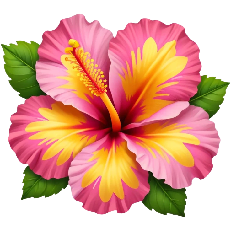 orange yellow and pink hibiscus flower inside a square  emoji