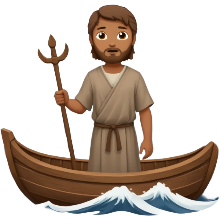 Biblical Noah on a boat emoji