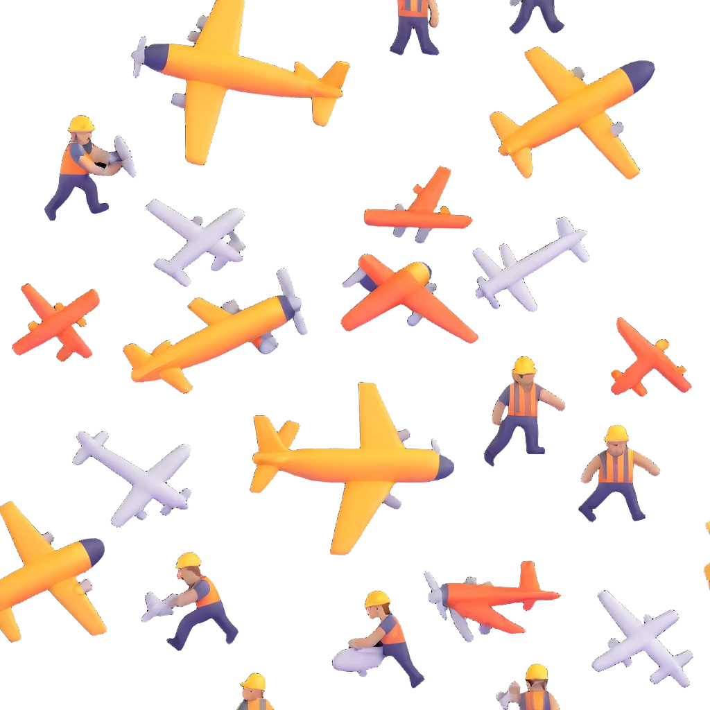 construction workers and airplanes emoji
