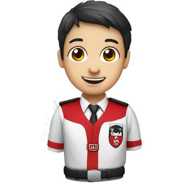 un panda rojo, con uniforme de escuela universitaria emoji