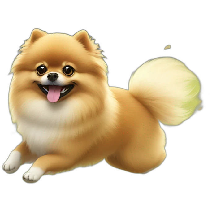 Pomeranian run around emoji