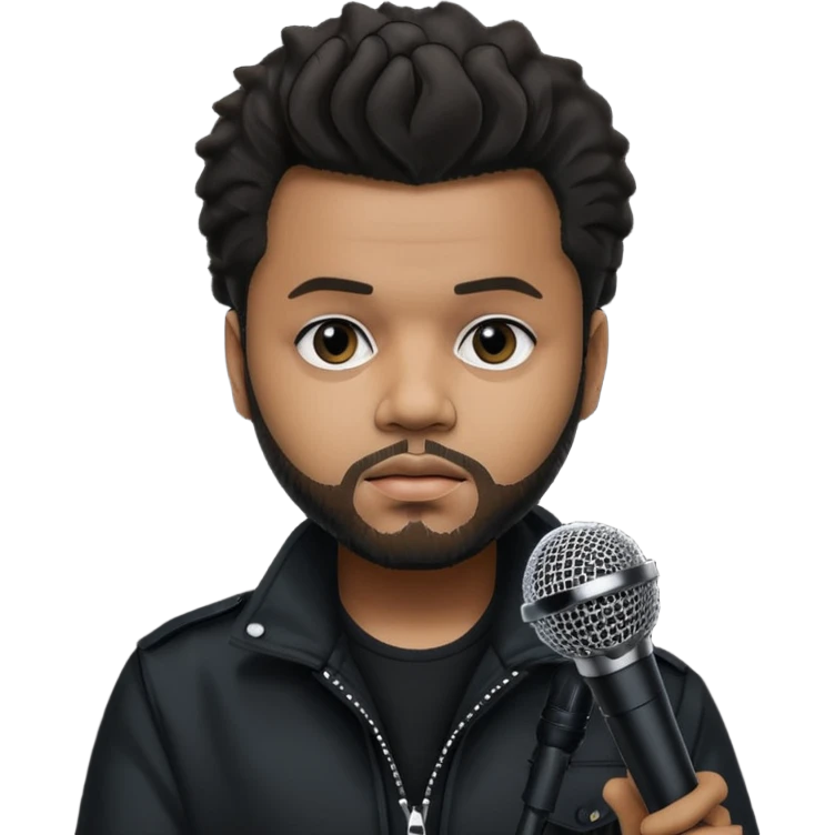 The weeknd holding microphone emoji