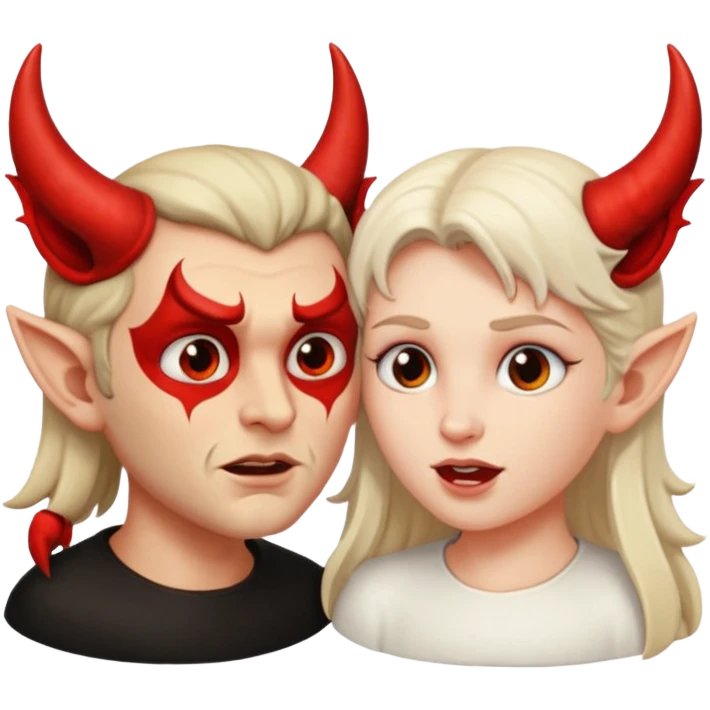 devil and angel whispering to the ear emoji