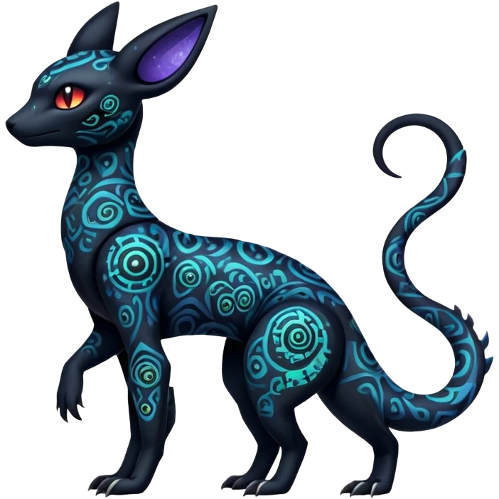 Nebulae Salandit-Umbreon-Fakémon-hybrid-creature (full body)  emoji