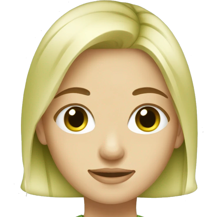 blonde young woman with matcha emoji