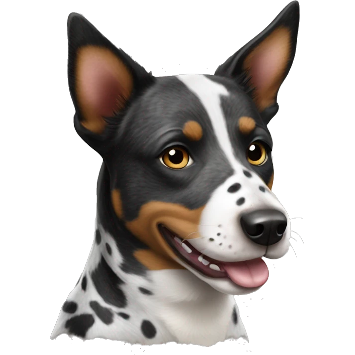 Black and white spotted Australian cattle dog emoji