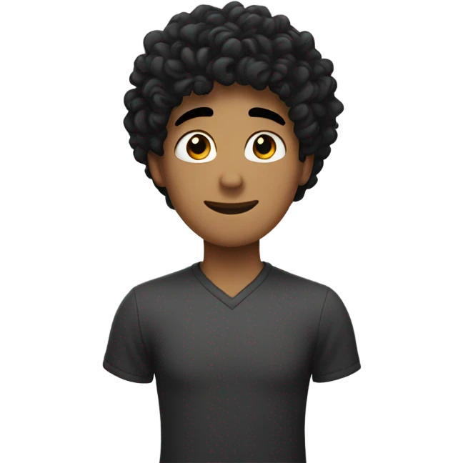 Curly hair male black giving heart emoji