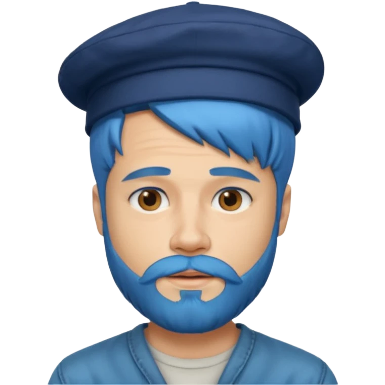 brad pitt, blue hair, hat, beard emoji