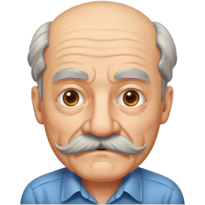 black mustache old man,Big mustache.
negative: Dont use same face style. emoji