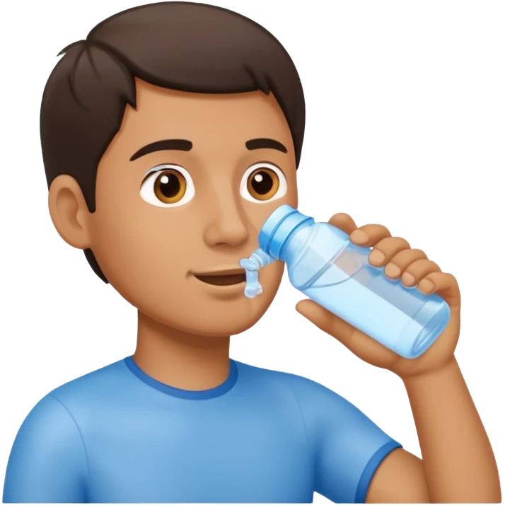 man drinking water from a bottle emoji