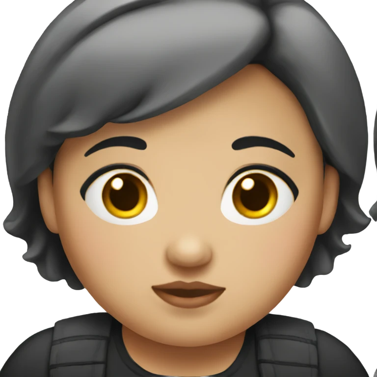 Chubby girl with short black hair emoji