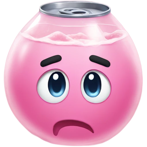 Cute soda with Kirby eyes emoji