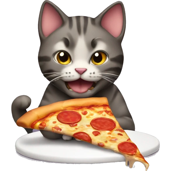 cat eating pizza emoji