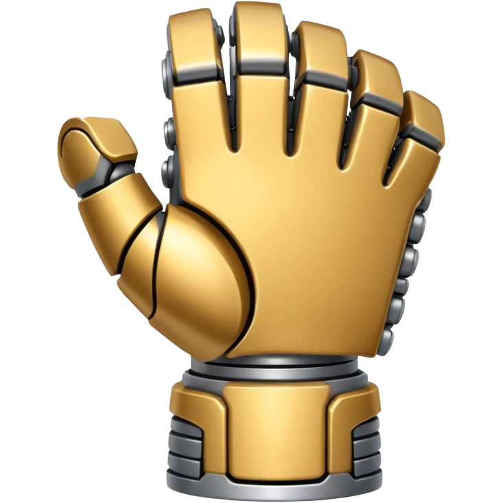 back of a robotic metal fist emoji