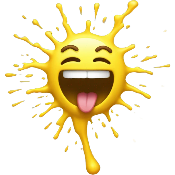 Smiling face mixed eith puking face but instead of puke its a yellow blast of sir thats kinda saggy emoji