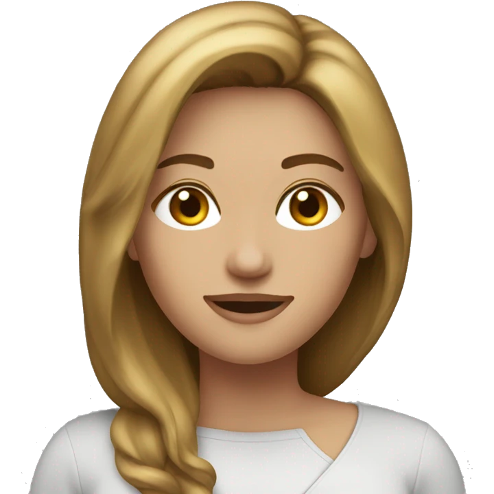 woman brown hair with blond highlight shoulders in the a emoji