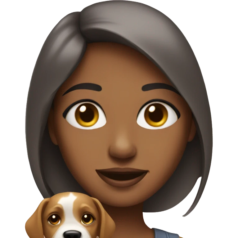 Tone girl with her dog emoji