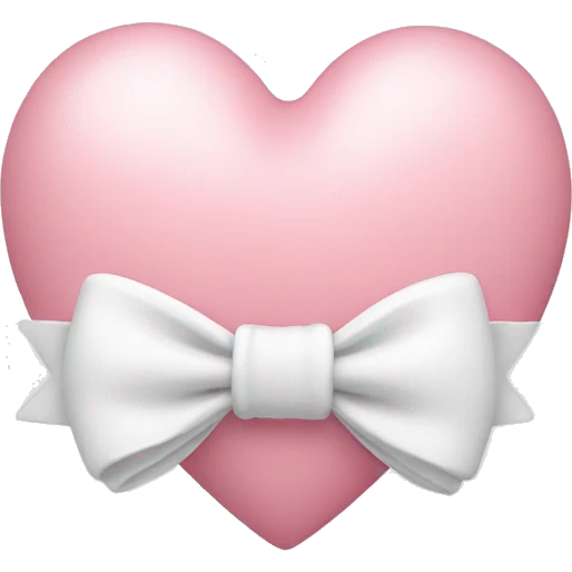 light pink heart with white bow  emoji