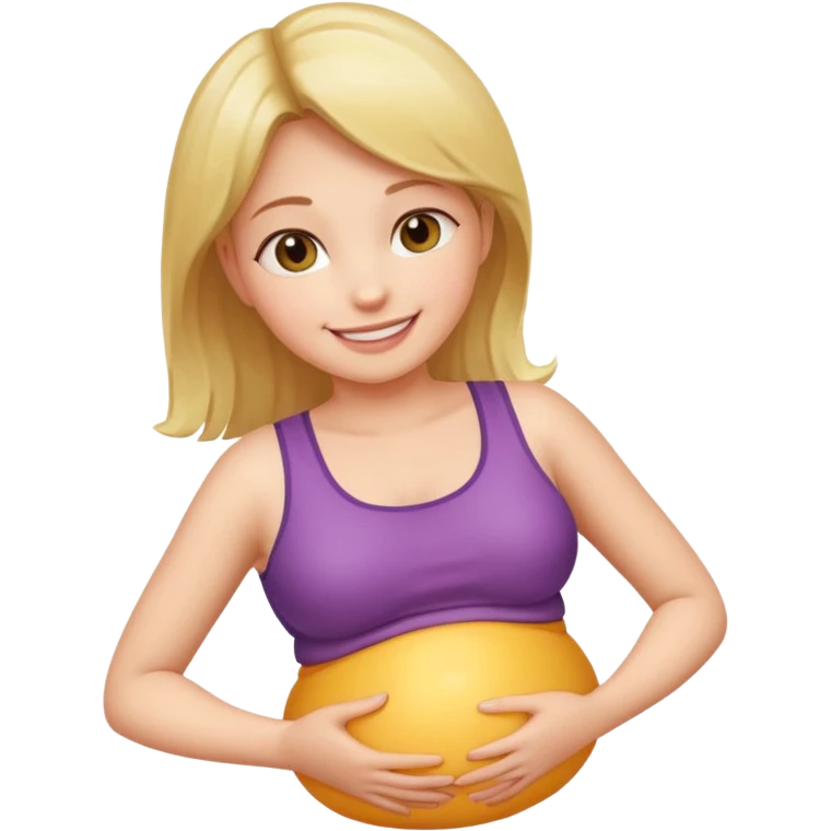 Girl with inflating belly emoji