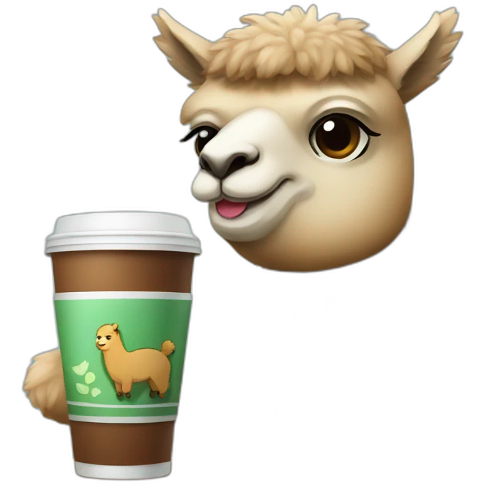 Alpaca drink coffee emoji