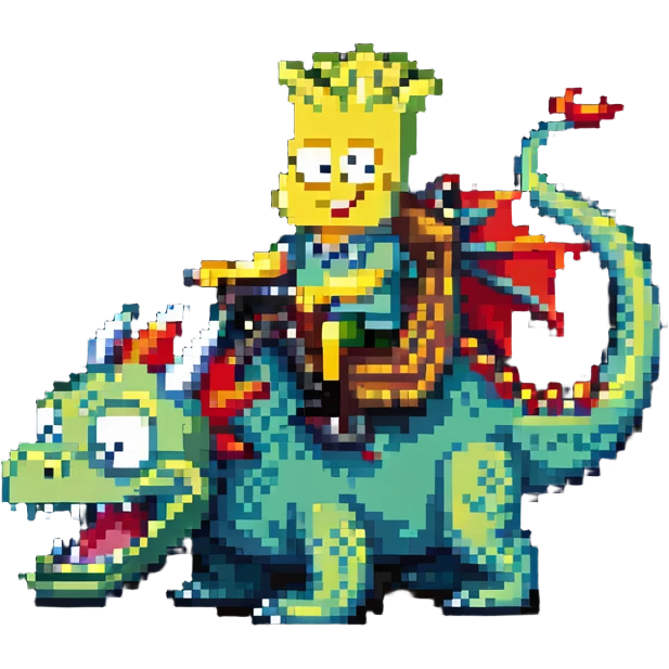 Spongebob riding a dragon emoji