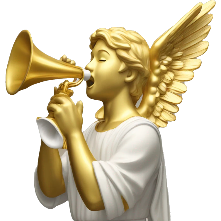 LDS Gold Angel Moroni statue blowing horn emoji