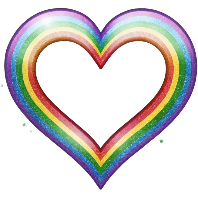 rainbow glitter heart emoji