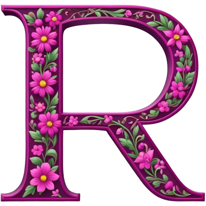 Magenta flowery romantic alphabet letter emoji