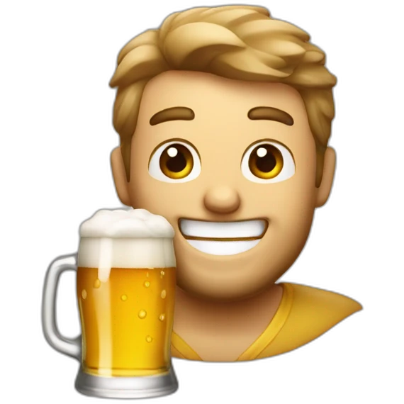 smile man beer emoji
