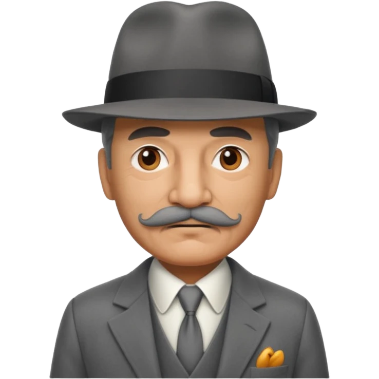 Aged mobster with colored suit and hat and mustache emoji