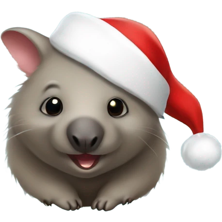Wombat with santa hat emoji