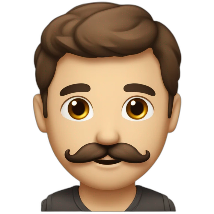 Francais italien argentin brun yeux marron moustache regard tenebreux emoji