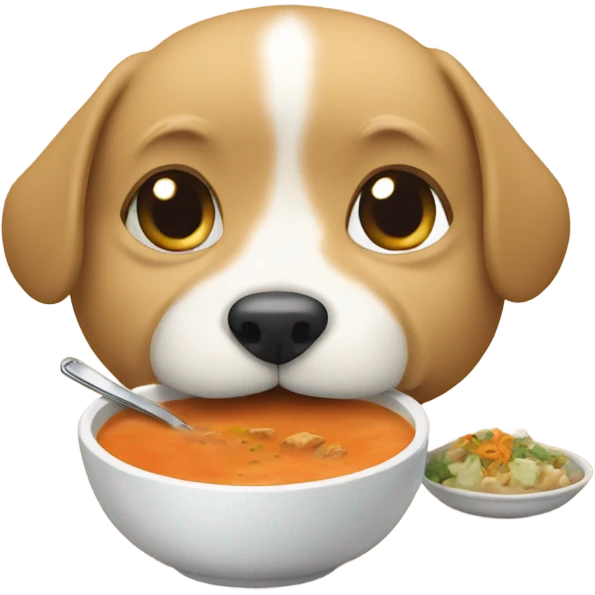 Dog eating soup emoji