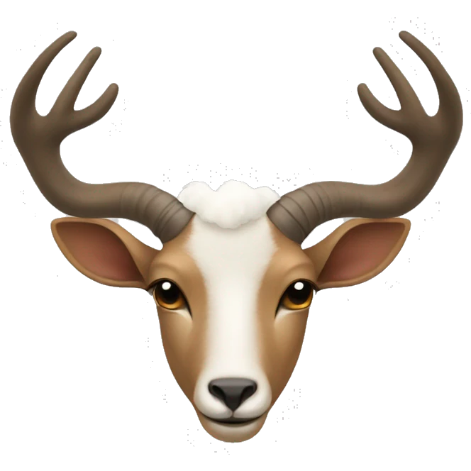 male head with goat ears and roe deer antler emoji