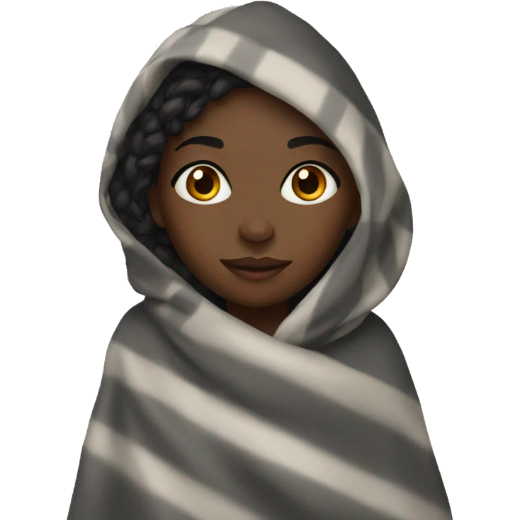 Black girl with a blanket  emoji