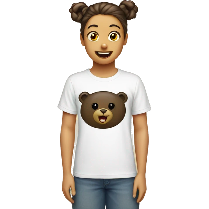 Crazy bear with girls shirt emoji
