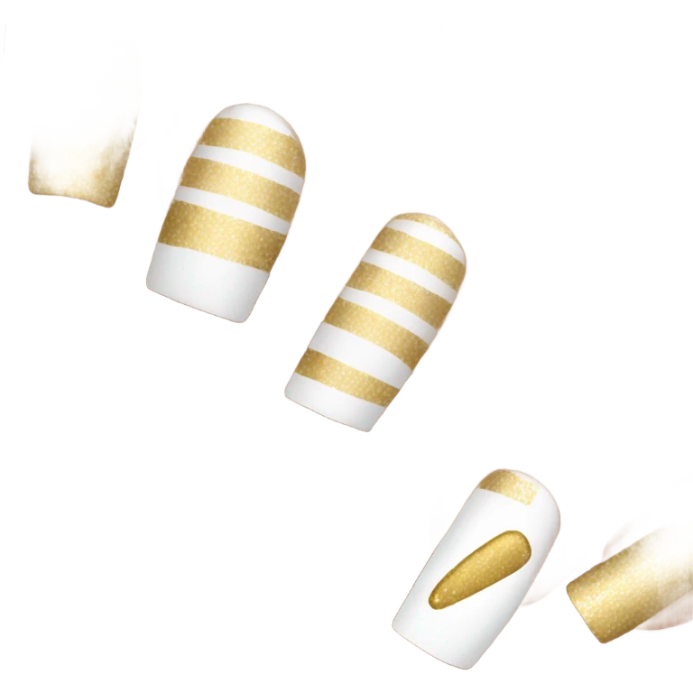 White and gold nails emoji