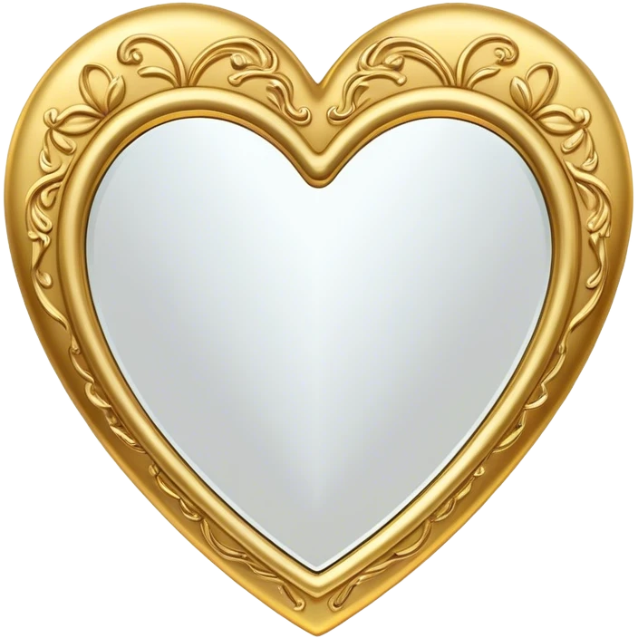 decorative gold heart mirror emoji