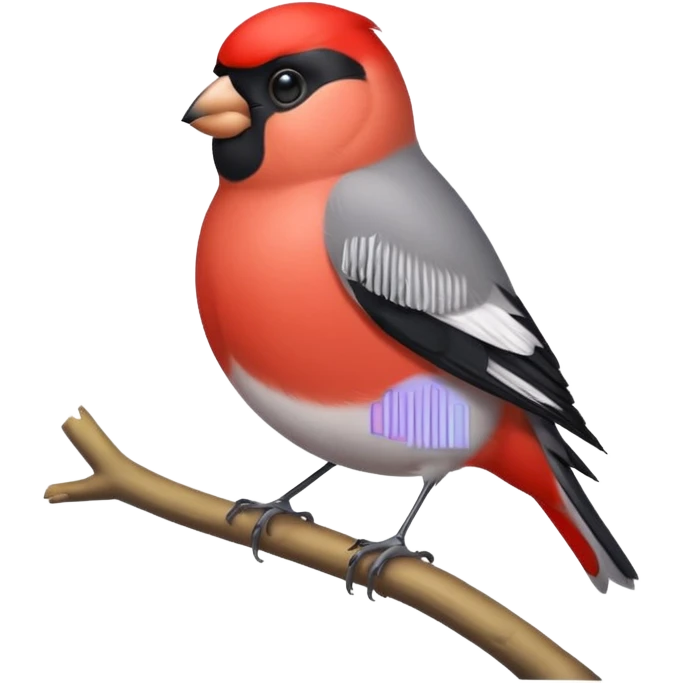 Round and cute bullfinch emoji