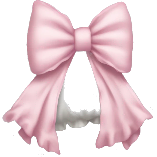 White ruffled pillow with light pink bow emoji