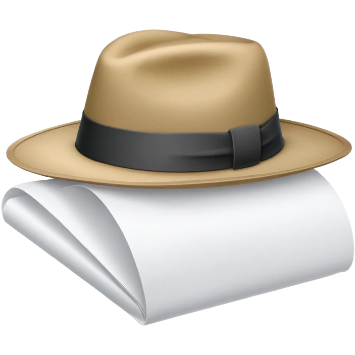 Hat with napkin emoji