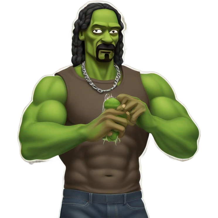 Snoop dog hulking out while smoking  emoji