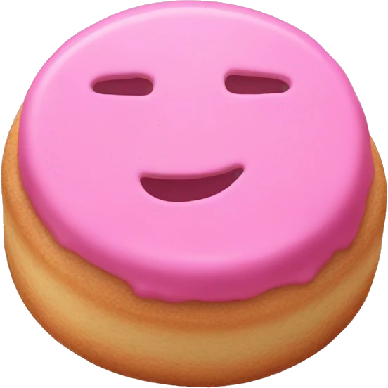 Only one single pink biscuit on a white background emoji