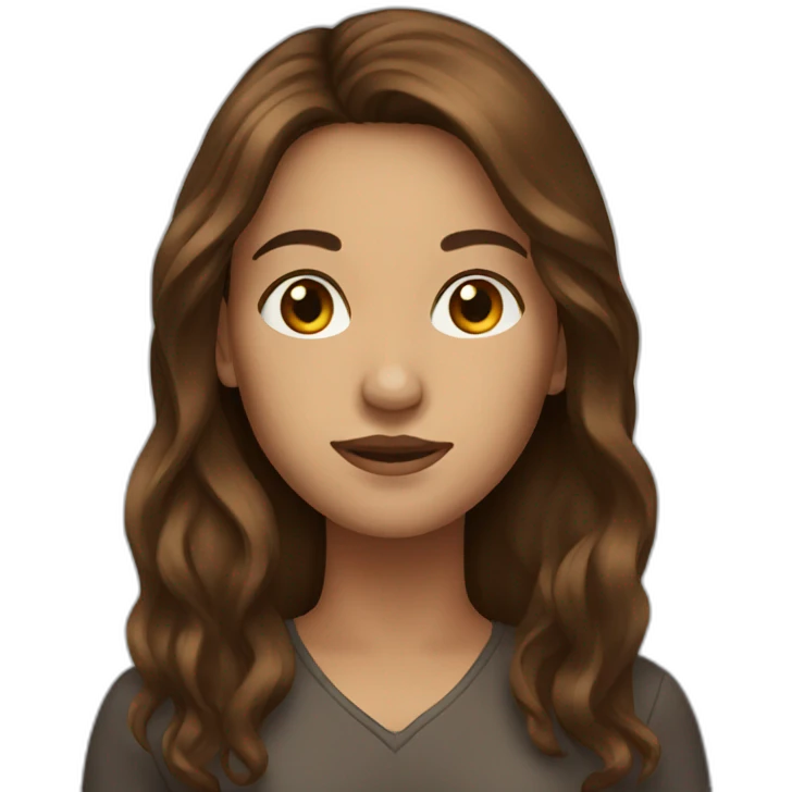 women, long brown hair emoji