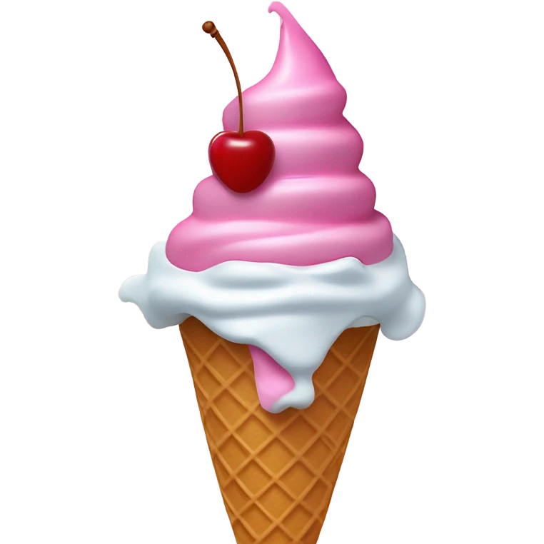 A ice cream with a face on it emoji
